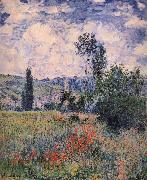 Claude Monet Poppy Field Near Vetheuil oil painting reproduction